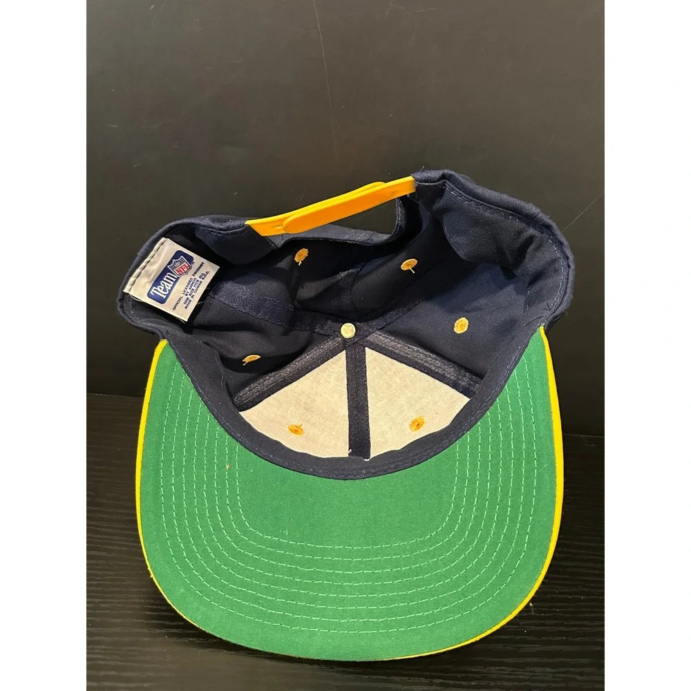 Vintage San Diego Chargers Team NFL‎ Snapback Hat Navy Blue Yellow Flat Brim Cap